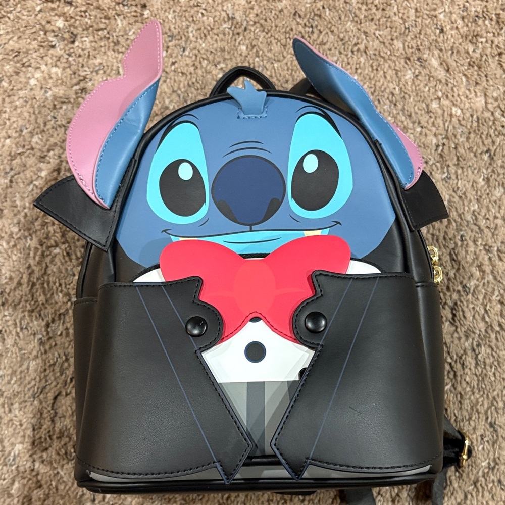 Stitch Vampire Mini Backpack with Red Bow